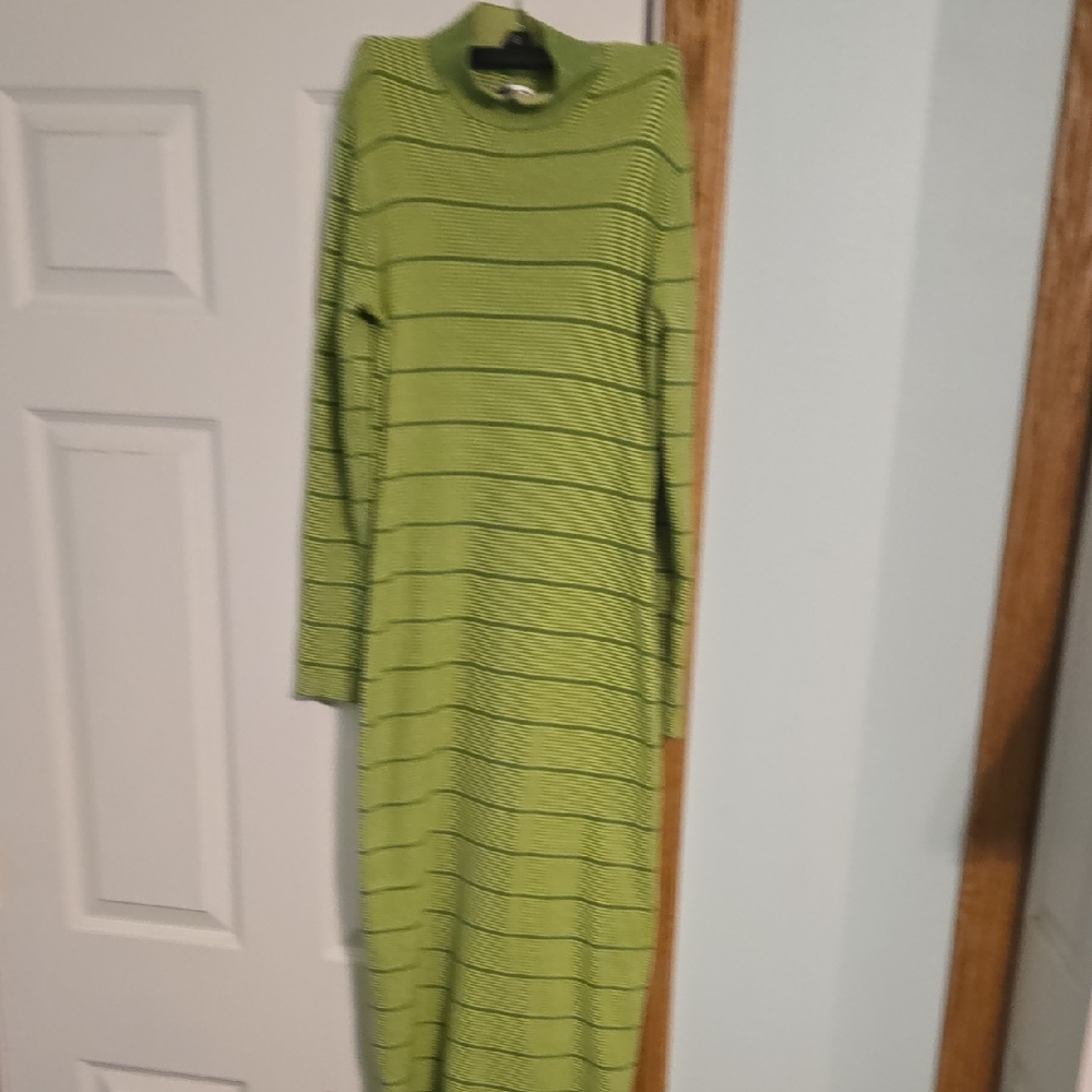 Target Green Striped Midi Dress